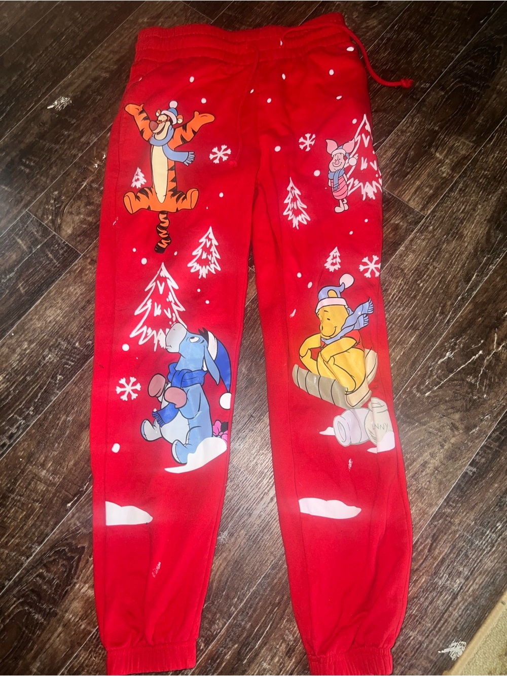 Disney Red Winnie the Pooh Holiday Pajama Bottoms